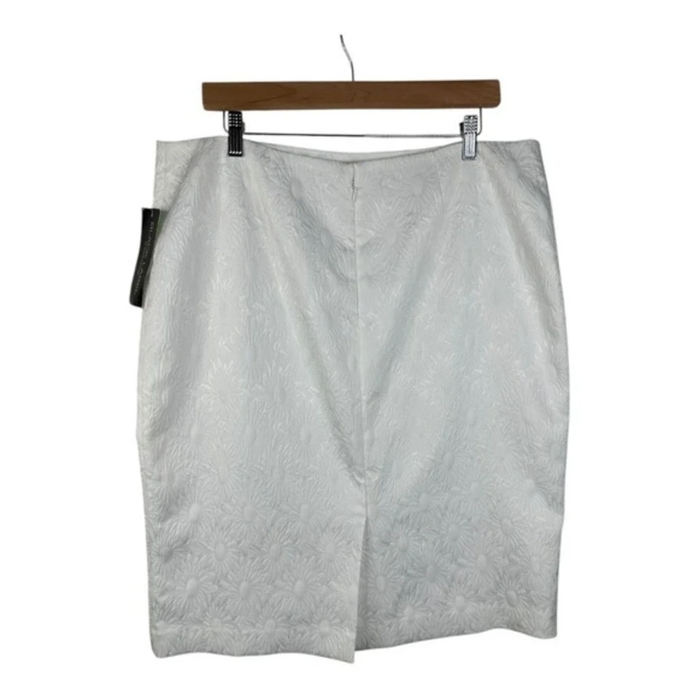 NWT Black Label By Evan Picone Women's White Skirt size‎ 16 Floral_2